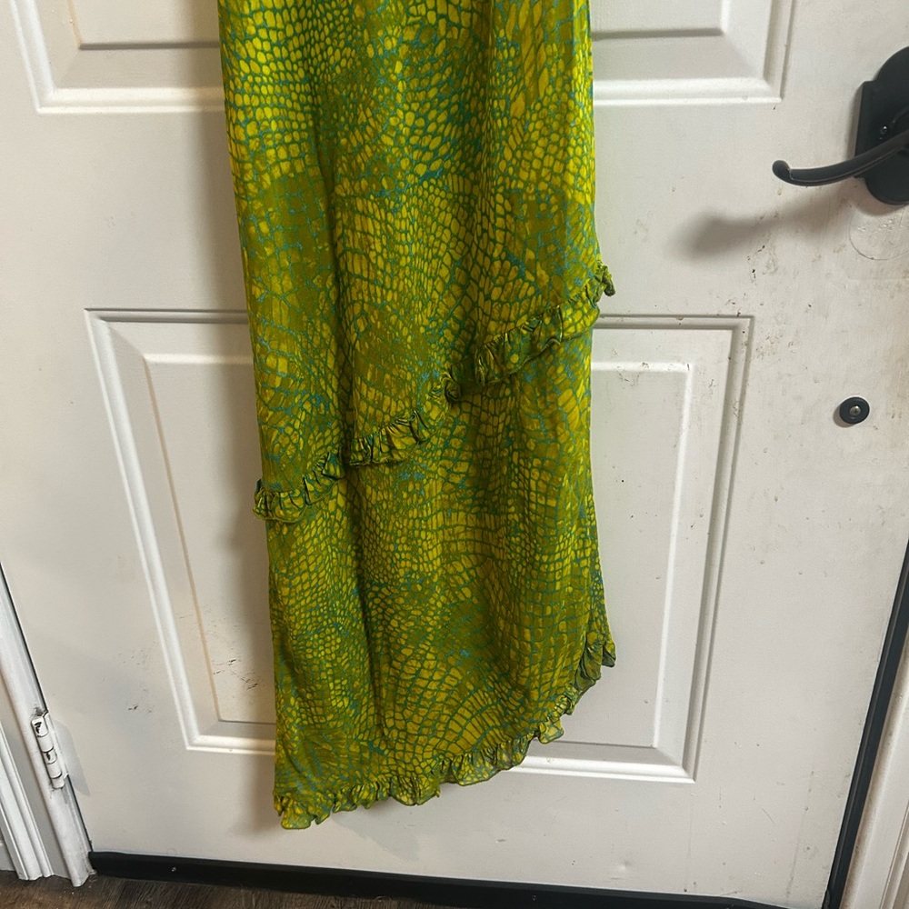 Y2K Allen B. By Allen Schwartz Asymmetrical Green Dress Sz 4 - Picture 11 of 15